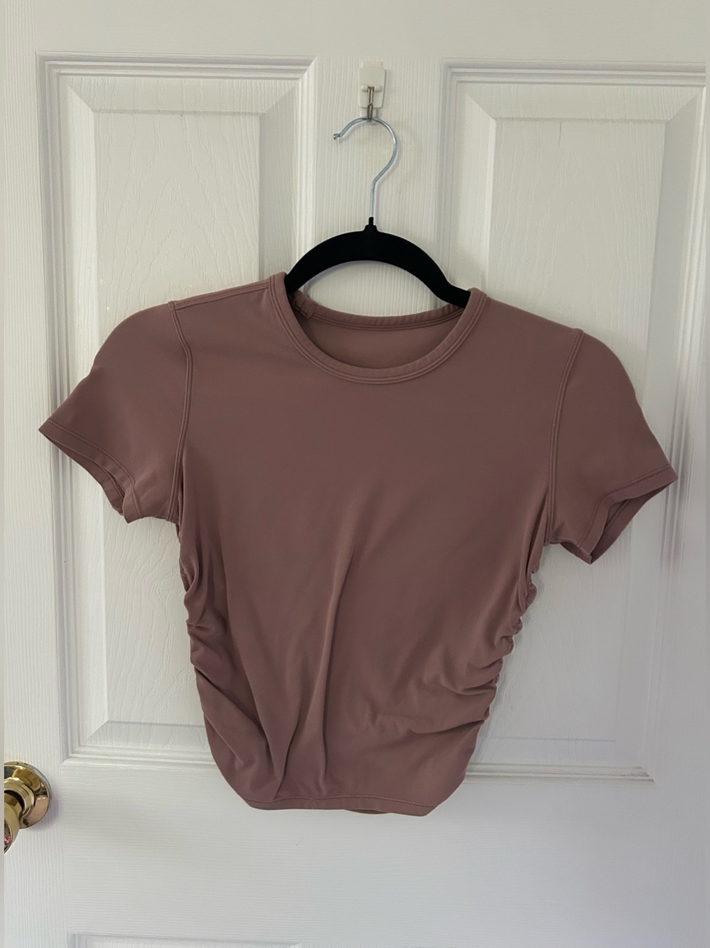 Lulemon Ruched Side Short Sleeve Training Top Mauve Small